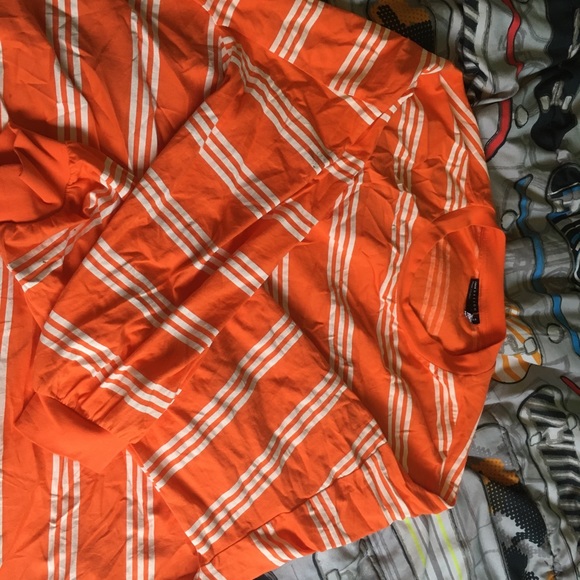 ASOS design orange striped boxy long sleeve shirt - Picture 2 of 4